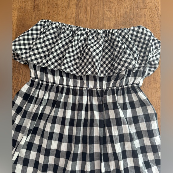 J.Crew Ruffle Halter Dress SZ S Black & White Gingham - Picture 11 of 16